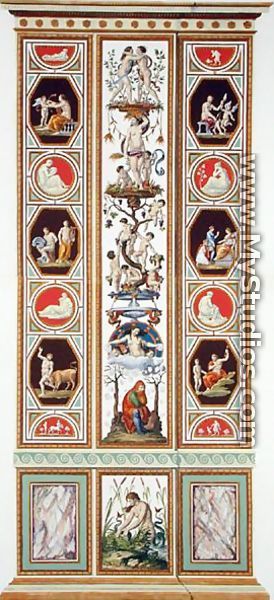 Panel from the Raphael Loggia at the Vatican, from Delle Loggie di Rafaele nel Vaticano, engraved by Giovanni Volpato 1735-1803, 1775, published c.1777-77 - (after) Taurinensis, Ludovicus Tesio
