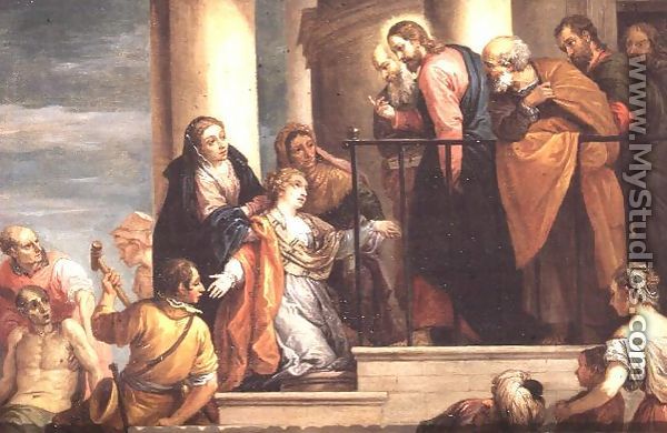 Raising of the widows son of Nain, 1651-56, copy of painting by Veronese - David The Younger Teniers