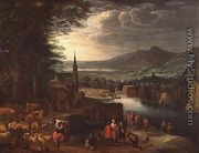 An extensive mountain landscape - David The Younger Teniers