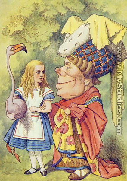 Alice with the Duchess, illustration from Alice in Wonderland by Lewis Carroll 1832-9 - John Tenniel