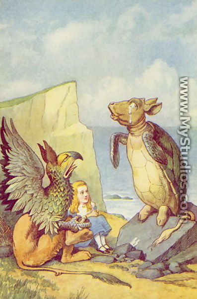 The Mock Turtle and the Gryphon, illustration from Alice in Wonderland by Lewis Carroll 1832-9 - John Tenniel