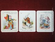 Three Happy Family cards depicting characters from Alice in Wonderland by Lewis Carroll 1832-98 adapted by Emily Gertrude Thomson d.1932 early 20th century - John Tenniel