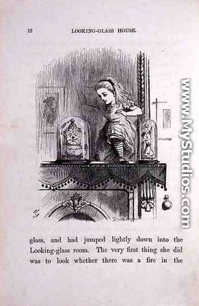 Alice in the Looking-Glass Room, illustration from Through the Looking-Glass by Lewis Carroll 1833-98, 1872 - John Tenniel