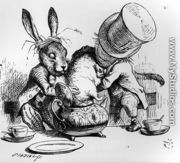 The Mad Hatter and the March Hare putting the Dormouse in the Teapot, illustration from Alices Adventures in Wonderland, by Lewis Carroll, 1865 - John Tenniel