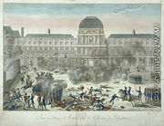 Chateau des Tuileries, 10th August 1792, engraved by Jourdan - (after) Texier, G.