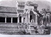 A Peristyle in the Gallery of Bas-Reliefs, Angkor Wat, engraved by Charles Laplante (d.1903) book illustration from A Journey of Exploration in Indo-China, pub. c.1873 - (after) Therond, Emile Theodore