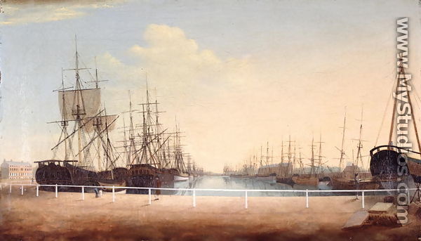 A West View of the New Dock at Kingston upon Hull - Robert Thew