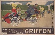 Poster advertising Griffon Cycles, Motos & Tricars - Walter Thor