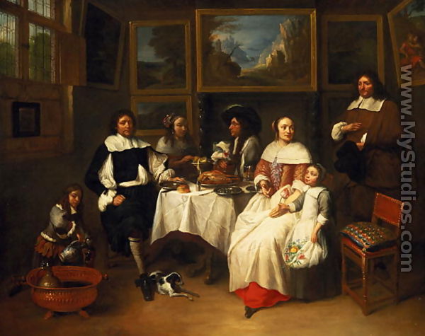 A Flemish Family at Dinner - Gillis van Tilborgh