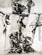 Study of the Crucifixion and the Swooning Virgin - Domenico Tintoretto (Robusti)