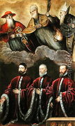 St. Jerome, St. Peter and St. Anthony above a portrait of three lawyers - Domenico Tintoretto (Robusti)