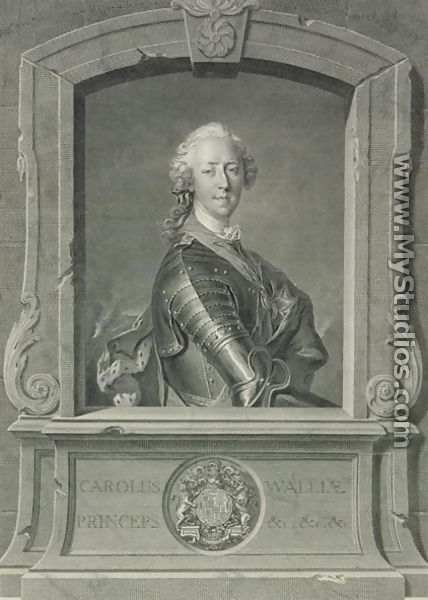 Prince Charles Edward Stuart 1720-88, engraved by J.G. Wille, 1748 - Louis Tocque