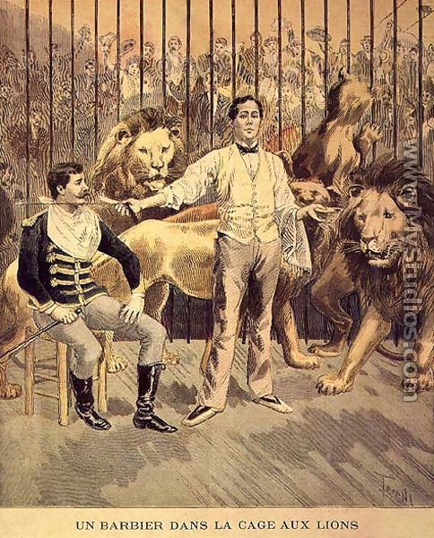 A Barber in the Lions Cage, 1894 - Oswaldo Tofani