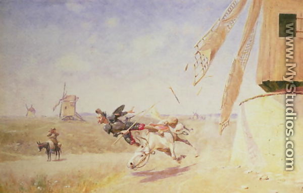 Don Quixote and the Windmill - Francisco J. Torrome