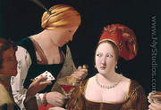The Cheat with the Ace of Diamonds, detail depicting the two women, c.1635-40 - Georges de La Tour