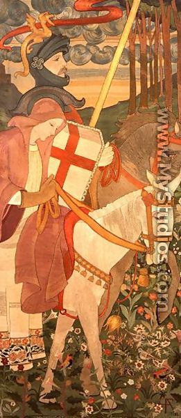St. George, The Red Cross Knight Riding With Una, 1907 - Phoebe Ann Traquair