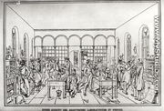 View of the chemistry laboratory of Baron Justus von Liebig 1803-73 at Giessen - Carl Friedrich Wilhelm Trautschold