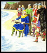 King Canute c.995-1035 from Peeps into the Past, published c.1900 - Trelleek