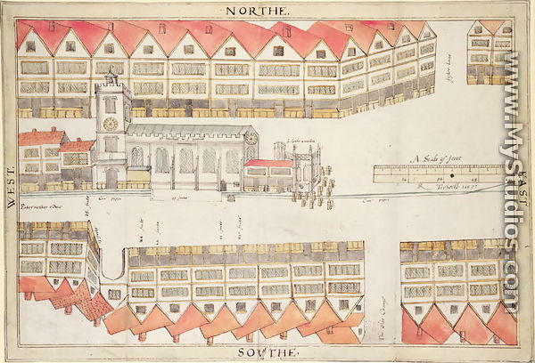 Map of Cheapside, London, 1585 - Ralph Treswell