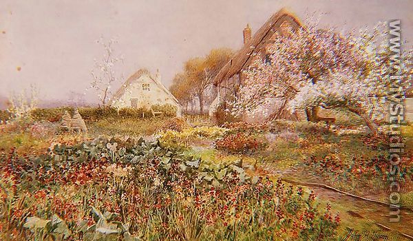 A Cottage garden in Springtime - John H. Tyson