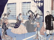 The salon of a house of foreign merchants at Yokohama, 1861 2 - Utagawa Sadahide