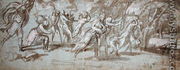 Men and women fleeing towards a forest - Francesco de' Rossi (see Salviati, Cecchino del)