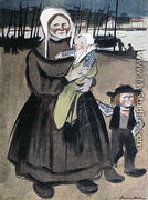 The Famine in Brittany, illustration from a special edition of La Vie en Rose produced to benefit Bretons, 1903 - Francisco Sancha y Lengo