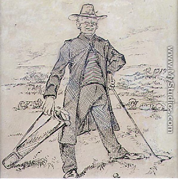The Pensive Golfer, illustration from Graphic magazine, pub. c.1870  - Henry Sandercock