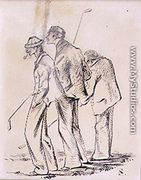The Lethargic Golfers, illustration from Graphic magazine, pub. c.1870  - Henry Sandercock