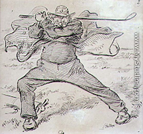 The Chaotic Golfer, illustration from Graphic magazine, pub. c.1870 - Henry Sandercock
