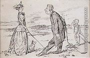 The Courteous Golfer, illustration to Graphic magazine, pub. c.1870  - Henry Sandercock