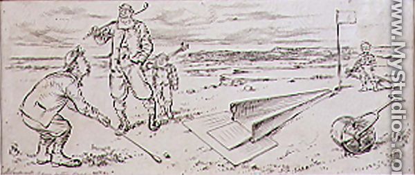 The Guided Golfer, illustration from Graphic magazine, pub. c,1870 - Henry Sandercock