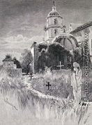 Graveyard and mission, San Luis Rey de Francia, California, from the book The Century Illustrated Monthly Magazine, May to October, 1883 - Henry Sandham