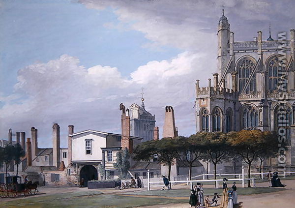 St Georges Chapel, Windsor, and the entrance to the Singing Mens Cloister, c.1768 - Paul Sandby