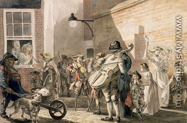 Itinerant Musicians playing in a poor part of town - Paul Sandby