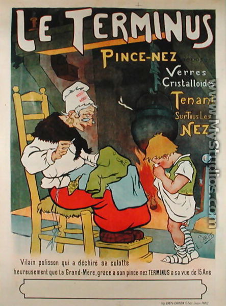 Poster advertising the Le Terminus pince-nez, 1897  - Leon Sandis