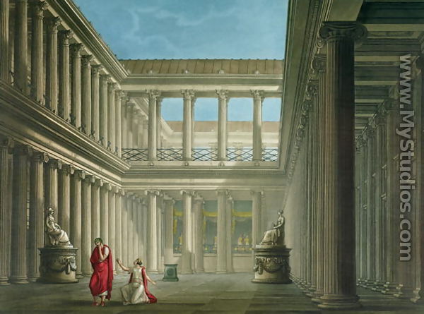 Interior of the Basilica in Pompeii, design for the opera LUltimo Giorno di Pompeii, 1827 - Alessandro Sanquirico