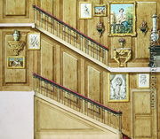 Design for a staircase at rue Fortunee, bought by Honore de Balzac 1799-1850 in 1847, 1851 - M. Santi