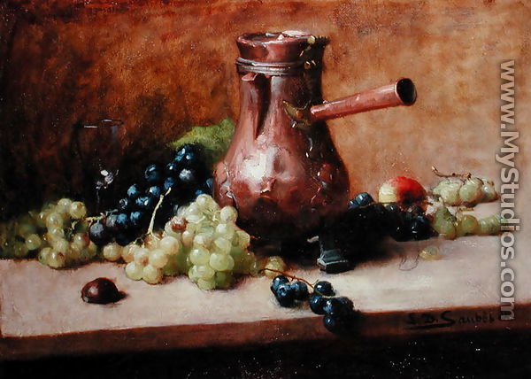 Still Life with Grapes, 1881 - Leon Daniel Saubes