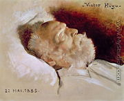 Portrait of Victor Hugo 1802-85 on his deathbed, 22nd May 1885  - Leon Daniel Saubes