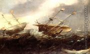 Dutch men-of-war in a gale - Hans I Savery