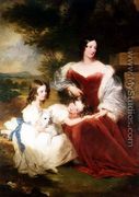 Portrait of Mrs Sarah Frances Cooper and her daughters L Selina and R Cicely Florence - Frederick Richard Say