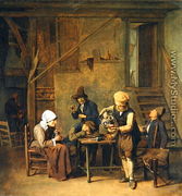 Peasants in an interior - Cornelis Schaeck
