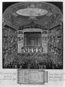 Interior of the New Theatre Royal, Haymarket, as it Appeared on the Night of its Opening, 4th July 1821, engraved by James Stow c.1770-p.1823, 1823 - (after) Schebbellie