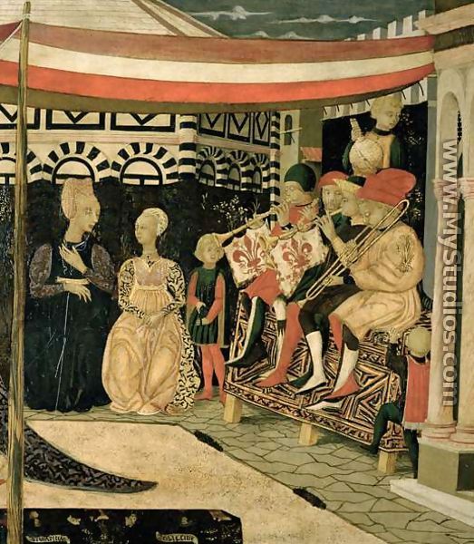 Left panel of the Adimari Cassone, c.1450  - Giovanni di ser Giovanni Guidi (see Scheggia)