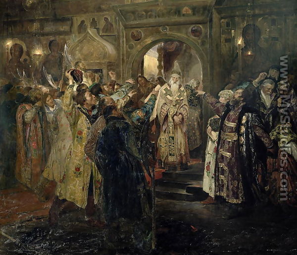 Arrest of the metropolitan Philip, 1910 - Sergey Timofeyevich Schelkovy