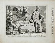 Title page from Admirandorum Quadruplex Spectaculum, by Jan van Call 1656-1703, published before 1715 - Pieter Schenk