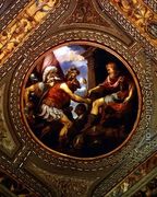 Allegory of the Empire, from the ceiling of the library, 1556 - Andrea Schiavone