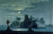Garden scene with the Sphinx in moonlight, Act II scene 3, set design for The Magic Flute by Wolfgang Amadeus Mozart 1756-91 - Karl Friedrich Schinkel