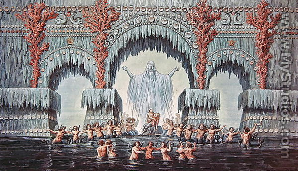 Muehleborns Water Palace, set design for a production of Undine - Karl Friedrich Schinkel